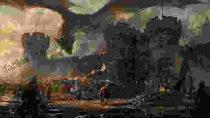 A Panoramic View Of The Siege Of Dragon's Keep, As Knights Desperately Defend The Fortress Against A Horde Of Grotesque Creatures Emerging From The Abyss. A Night Of Flames (A Time For Swords 2)