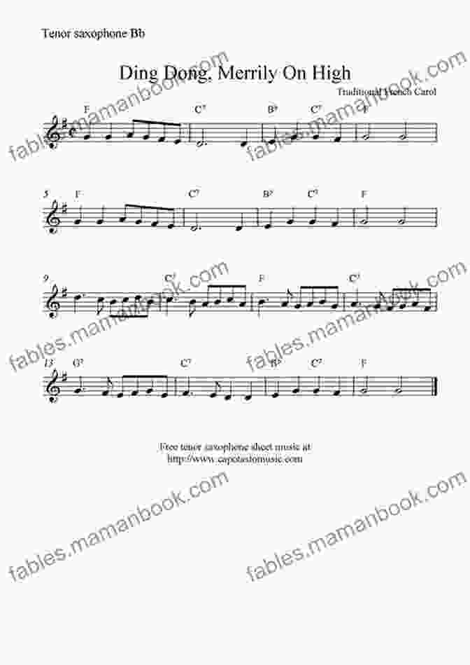 Ding Dong Merrily On High Sheet Music For Tenor Saxophone 20 Christmas Carols For Solo Tenor Saxophone 2: Easy Christmas Sheet Music For Beginners