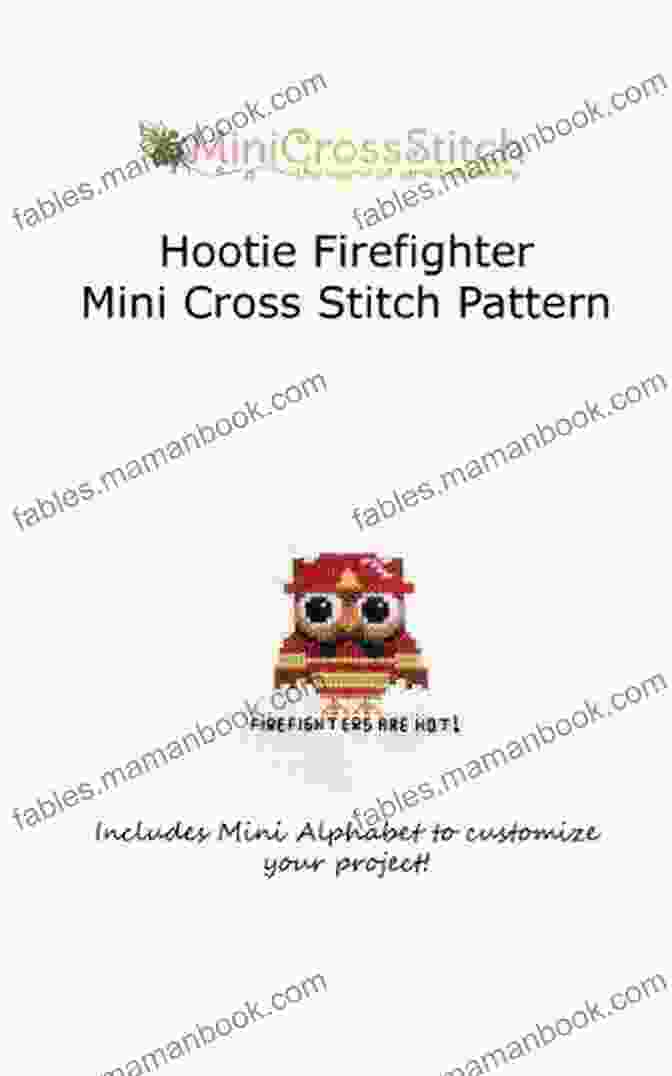 Hootie Firefighter Mini Cross Stitch Pattern With Shading And Texture Hootie Firefighter Mini Cross Stitch Pattern