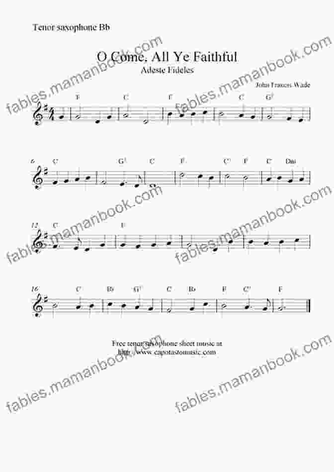 O Come, All Ye Faithful Sheet Music For Tenor Saxophone 20 Christmas Carols For Solo Tenor Saxophone 2: Easy Christmas Sheet Music For Beginners