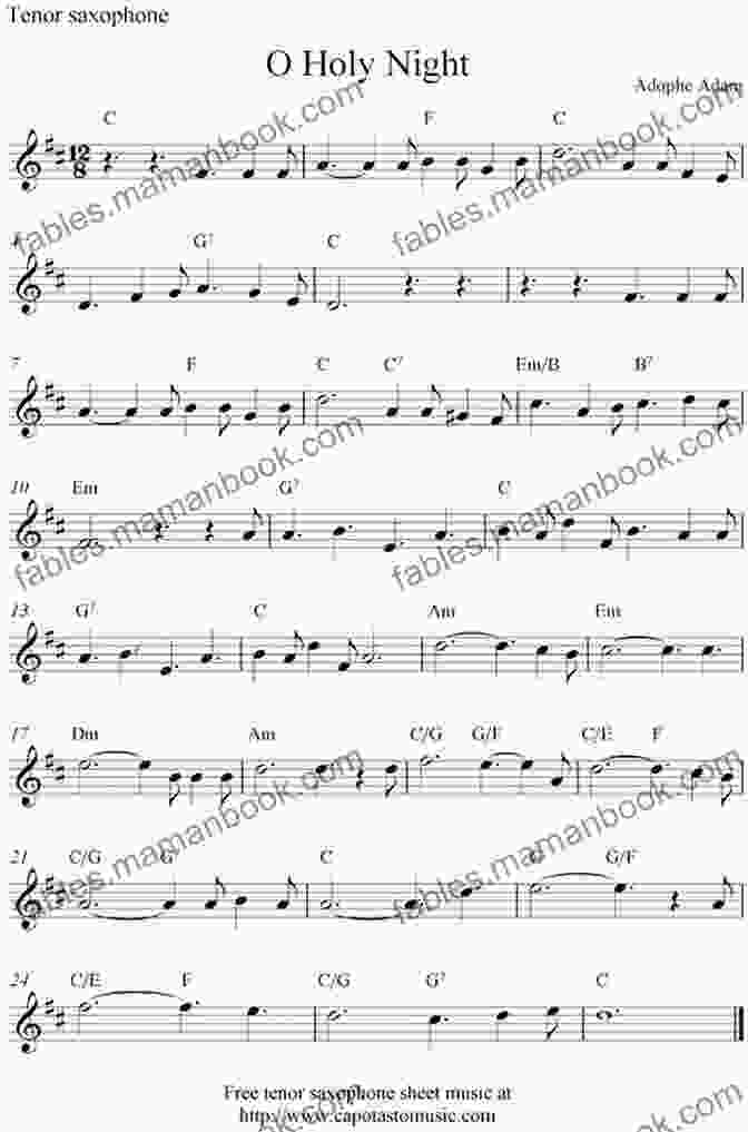 O Holy Night Sheet Music For Tenor Saxophone 20 Christmas Carols For Solo Tenor Saxophone 2: Easy Christmas Sheet Music For Beginners