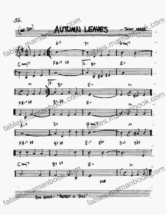 Sheet Music For 'Autumn Leaves' Jazz Standard Singin With The Jazz Combo (Alto Saxophone): 10 Jazz Standards For Vocalists With Combo Accompaniment