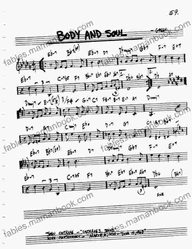 Sheet Music For 'Body And Soul' Jazz Standard Singin With The Jazz Combo (Alto Saxophone): 10 Jazz Standards For Vocalists With Combo Accompaniment